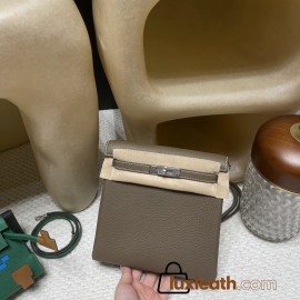 Kelly Ado 18/Étoupe Grey BrushedSilver Clemence