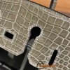 Hermes Birkin25cm porous Crocodile 81/Gris Tourterelle Silver Hardware Full Handmade 002