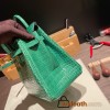 Hermes Birkin25 porous Crocodile 1L/Cactus Gold Hardware Full Handmade 003