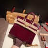 Hermes Birkin25 Crocodile Niloticus Bordeaux Gold Hardware  Full Handmade 006