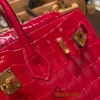 Hermes Birkin25 Crocodile Niloticus Q5/Rouse CasaqueGold Hardware Full Handmade 007