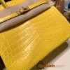 Hermes Birkin25 Crocodile Niloticus M9 / mimosa Gold Hardware Full Handmade 010