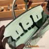 Hermès Birkin 25cm Alligator Matte Alligator Crocodile 6U/Vert Deau Silver Hardware Fully Hand-Stitched birkin25-012  