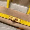 Birkin25 Alligator Crocodile 80/Pearl Grey& M9 mimosa Gold Hardware Full Handmade 015