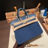 25cm birkin Chamois 08 / bleu royal Silver Hardware Full Handmade 022
