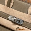 25cm birkin Chamois 18/Étoupe Grey Silver Hardware Full Handmade 023