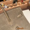 25cm birkin Chamois 18/Étoupe Grey Silver Hardware Full Handmade 023