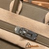 25cm birkin Chamois 18/Étoupe Grey Silver Hardware Full Handmade 024
