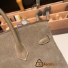 25cm birkin Chamois 18/Étoupe Grey Silver Hardware Full Handmade 024
