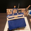 Hermes Birkin 25cm Lizard 73 /Blue Saphir Gold Hardware Full Handmade 030