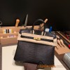 Hermes Birkin 25cm Lizard 89 /Black Gold Hardware Full Handmade 032