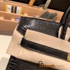 Hermes Birkin 25cm Lizard 89 /Black Gold Hardware Full Handmade 032