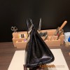 Hermes Birkin 25cm Lizard 89 /Black Gold Hardware Full Handmade 032