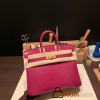 Hermes Birkin 25cm Lizard K5/Tosca Gold Hardware Full Handmade 035