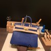 Hermes Birkin 25cm Lizard M3 /Blue Encre Gold Hardware Full Handmade 037