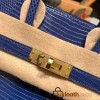 Hermes Birkin 25cm Lizard M3 /Blue Encre Gold Hardware Full Handmade 037