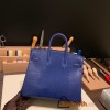 Hermes Birkin 25cm Lizard M3 /Blue Encre Gold Hardware Full Handmade 037