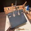 Hermes Birkin 25cm Epsom 2Z /Blue nuit & 81 /Gris Tourterelle Silver Hardware Full Handmade 040