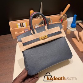 Hermes Birkin 25cm Epsom76/Blue Indigo Gold Hardware Full Handmade 041