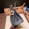 Hermes Birkin 25cm Epsom76/Blue Indigo Gold Hardware Full Handmade 041