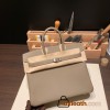 Hermes Birkin 25cm Epsom 18 /Étoupe Grey Silver Hardware Full Handmade 042