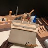 Hermes Birkin 25cm Epsom 18 /Étoupe Grey Silver Hardware Full Handmade 042