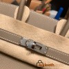 Hermes Birkin 25cm Epsom 18 /Étoupe Grey Silver Hardware Full Handmade 042