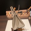 Hermes Birkin 25cm Epsom 18 /Étoupe Grey Silver Hardware Full Handmade 042