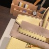 Hermes Birkin 25cm Epsom 1Z /Jaune Poussin& 7T/Blue Electric Full Handmade 050