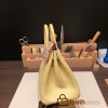 Hermes Birkin 25cm Epsom 1Z /Jaune Poussin& 7T/Blue Electric Full Handmade 050