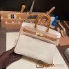 Hermes Birkin 25cm Epsom 10/Craie & 37/Gold Gold Hardware Full Handmade 051