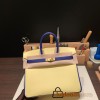 Hermes Birkin 25cm Epsom 1Z/ Jaune Poussin & 7T /Blue Electric Gold Hardware Full Handmade 053