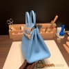 Hermes Birkin 25cm Epsom 7N/Celeste Gold Hardware Full Handmade 066