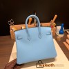 Hermes Birkin 25cm Epsom 7N/Celeste Gold Hardware Full Handmade 066