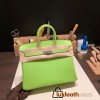 Hermes Birkin 25cm Epsom 6R/ Kiwi Silver Hardware Full Handmade 068