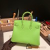 Hermes Birkin 25cm Epsom 6R/ Kiwi Gold Hardware Full Handmade 069