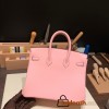 Hermes Birkin 25cm swift 3Q/Rose Sakura Silver Hardware Full Handmade 073