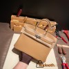 Hermes Birkin 25cm swift 0M/Chai Silver Hardware Full Handmade 074