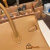 Hermes Birkin 25cm swift 4B/Biscui Gold Hardware Full Handmade 076