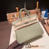 Hermes Birkin 25cm swift Q1/ Sauge Silver Hardware Full Handmade 077