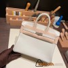 Hermes Birkin 25cm swift 80 Pearl Grey Silver Hardware Full Handmade 080