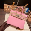 Hermes Birkin 25cm swift 5P /Pink Silver Hardware Full Handmade 082