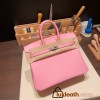 Hermes Birkin 25cm swift 5P /Pink Silver Hardware Full Handmade 082