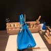 Hermes Birkin 25cm swift 0F /Blue Frida Gold Hardware Full Handmade 084