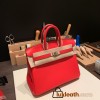 Hermes Birkin 25cm swift S3/Rouge Cœur Silver Hardware Full Handmade 085