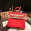 Hermes Birkin 25cm swift S3 /Rouge Cœur Silver Hardware Full Handmade 086