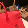 Hermes Birkin 25cm swift S3 /Rouge Cœur Silver Hardware Full Handmade 086