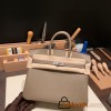 Hermes Birkin 25cm togo 18 /Étoupe Grey Silver Hardware Full Handmade 091