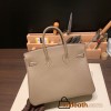 Hermes Birkin 25cm togo 18 /Étoupe Grey Silver Hardware Full Handmade 091