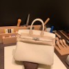 Hermes Birkin 25cm togo 10 /Craie Silver Hardware Full Handmade 095